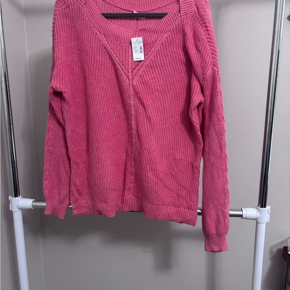 Maurices V-Neck Pink Sweater